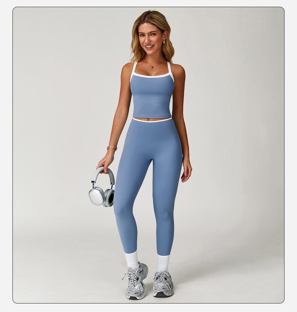 MASKERT Women's Two Piece Set Colorblock High Waisted Ribbed Casual Fitness Sportswear, Athletic Fashion Activewear summervibes