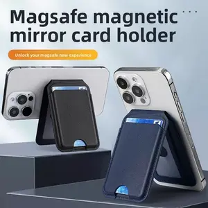 Leather Folding Wallet Compatible with iPhone Models, Magnetic Phone Stand, Phone Mount, Adjustable Support, Multi-Angle, Multiple Colors Available