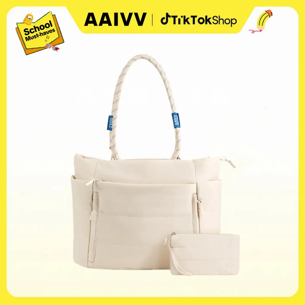 AAIVV Women’s Puffer Tote Bag, Large Quilted Laptop Tote Fits 15.6” Laptop, Multi Pocket Work Bag with 40 oz Tumbler Holder, Travel Shoulder Bag for Teacher, Nurse & Office tiktokshopbacktoschool,back to school,back to school haul