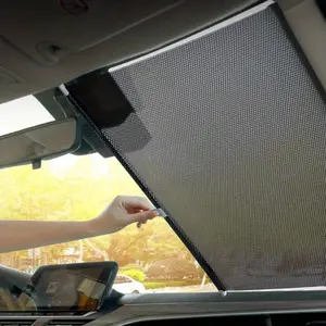 Car Sunshade, Automatic Roll-Up Windshield Cover, PVC Material for Sun Protective and Heat Insulation, Easy Storage in Vehicle Accessories Sunshade for Car Outside, Windscreen Shade Cover, Sun Shade Tilt