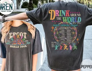 Retro Epcot Drink Around The World Shirt, Drink Around The World Shirt, Land World Epcot 1982 Shirt, Epcot Drink Around The World Shirt