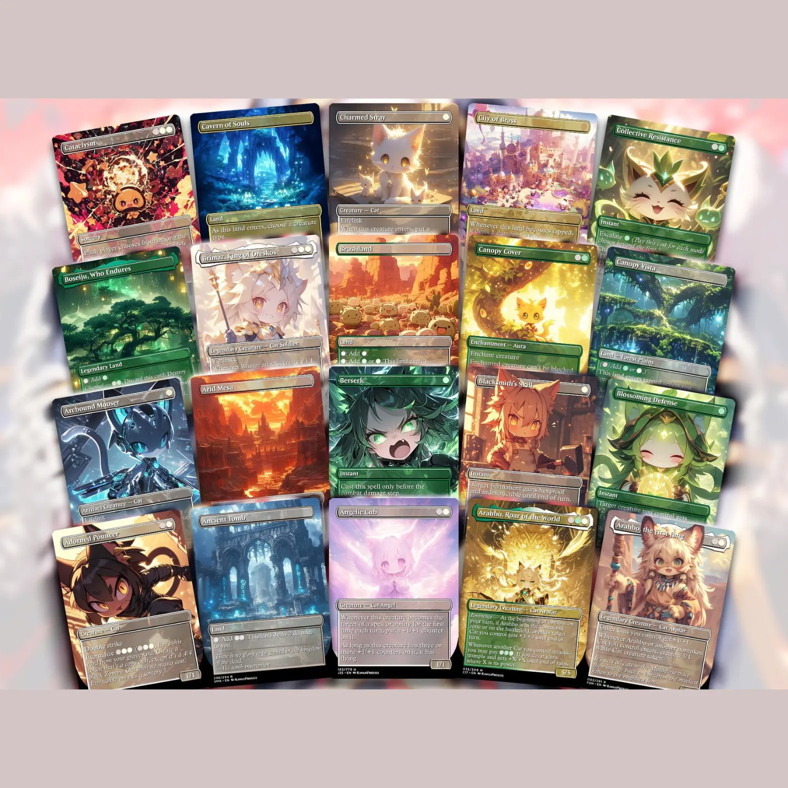 Chibi Catgirl MTG Deck - Arahbo EDH | Competitive Roar of the World | 100+  Premium Custom Cards - TikTok Shop