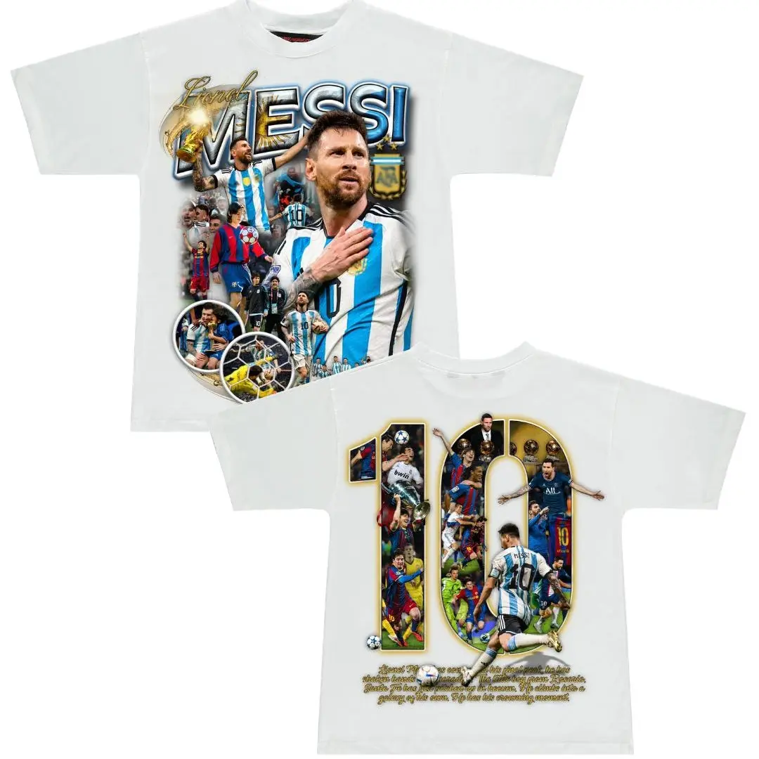 Men's Short-Sleeve Relaxed-Fit Breathable Messi The GOAT 2-Sided T-Shirt, Argentina Football Fan Tee, Retro Game Day Wear, 2026 Soccer Gear, Birthday Gift for Him, Shortsleeve, Tshirt, Casual, Sports, Matching