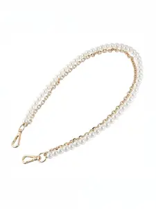 Imitation Pearl Bag Chain, Light Color/silver Color Handbag Shoulder Strap, Metal Material Crossbody Bag Short Handle Replacement Accessory