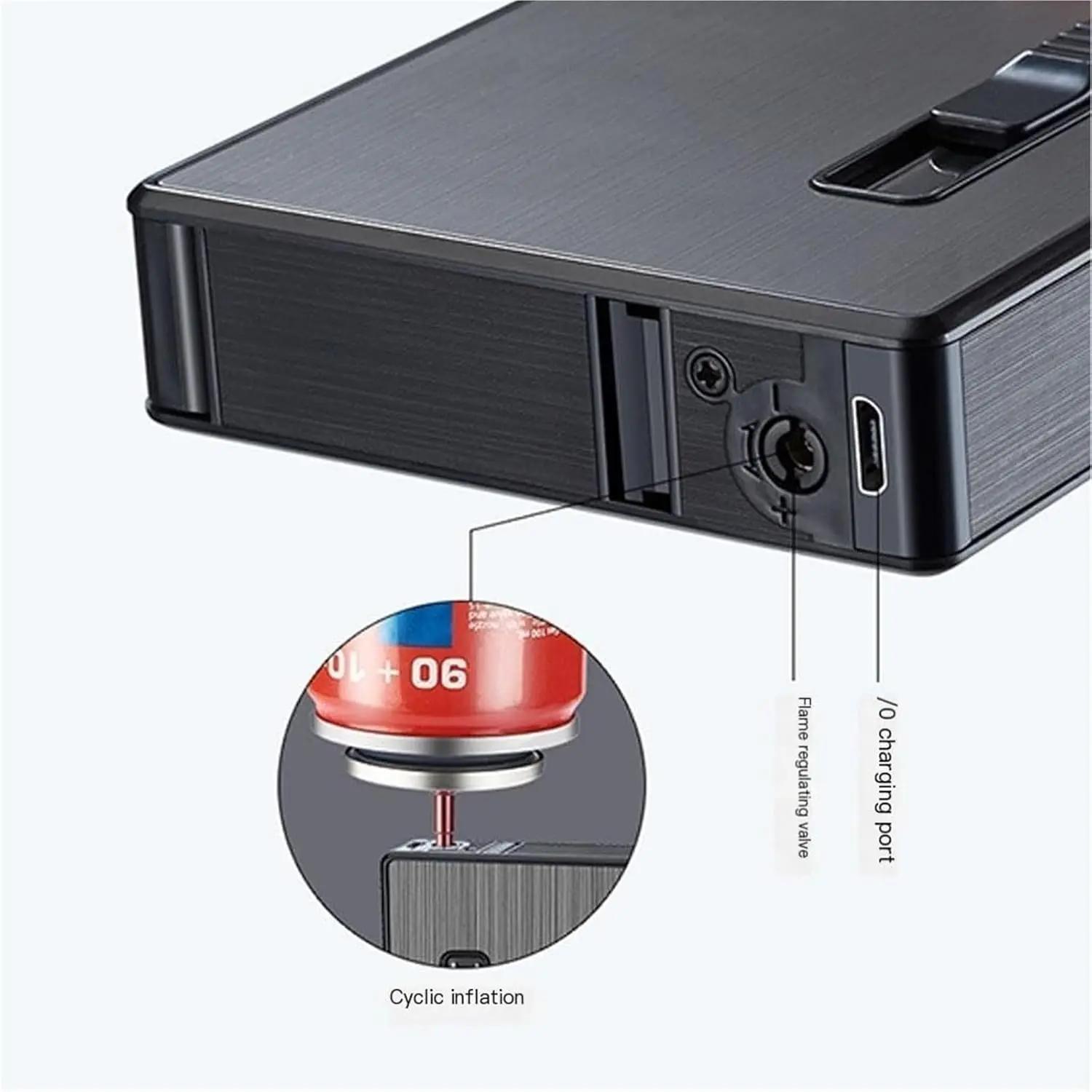 2026 Portable Windproof Lighter Storage Case, USB Rechargeable, for Bedroom, Office & Outdoor, Ideal Gift for Men & Friends (Butane Not Included)