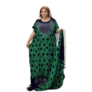 Cross-Border Source African Plus Size Women's Summer Polyester Dashiki Dress Rhinestone Collav
