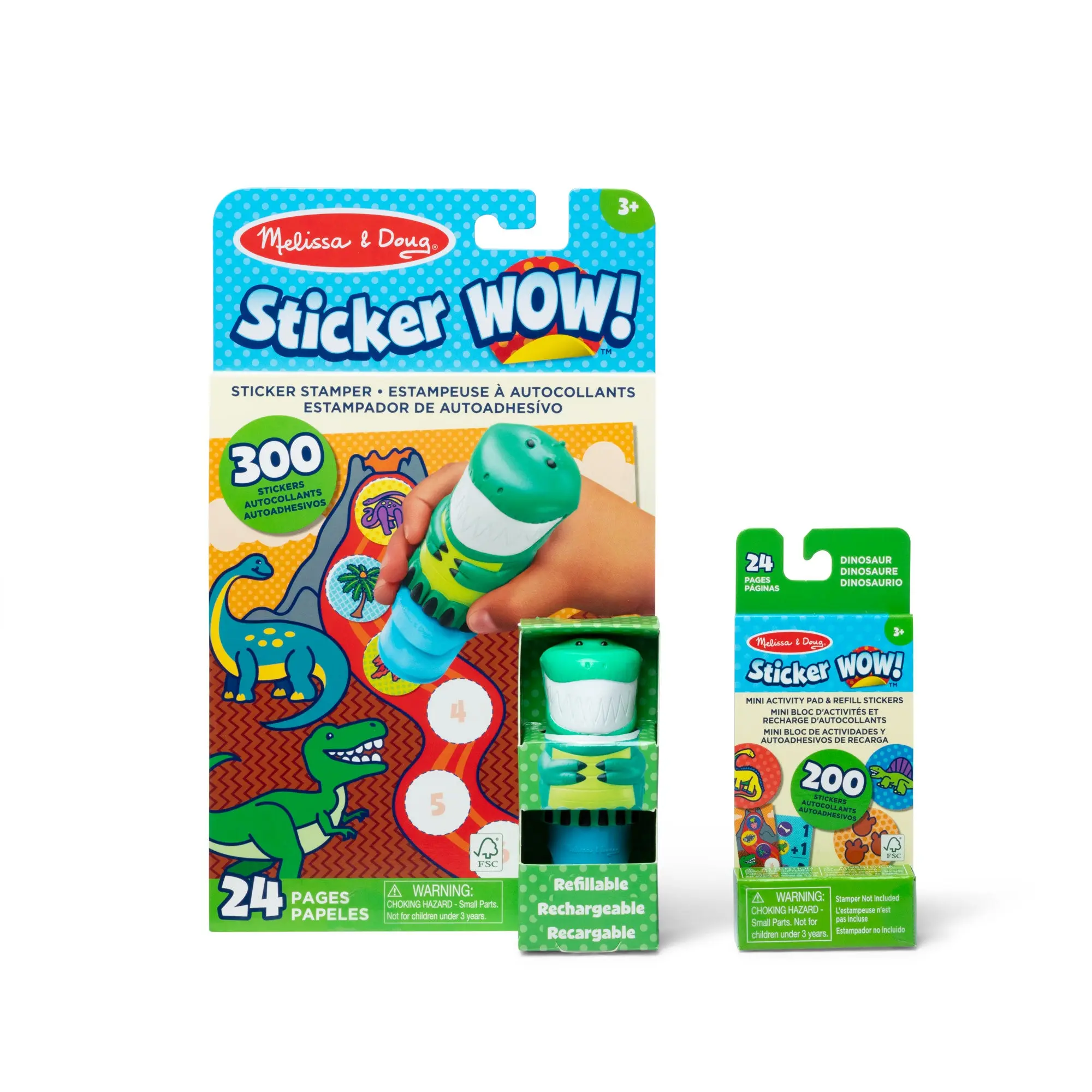 Sticker WOW!™ Dinosaur Bundle: Activity Pad & Sticker Stamper + Mini Activity Pad and 200 Refill Stickers Sticker WOW!™ Dinosaur Bundle: Activity Pad & Sticker Stamper + Mini Activity Pad and 200 Refill Stickers