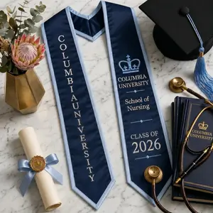 Custom Your Design Text Logo Graduation Stole, Personalized Graduation Print Sash with Name, Class of 2026 Nursing Stole, First Generation