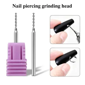 Nail art hard alloy tungsten steel drill bit polishing nail surface drilling grinding head rapid processing nail surface drilling drill bit tech equipment spring enthusiast beginner kit