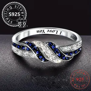 925 Sterling Silver Elegant Twisted Design Ring for Women - Cubic Zirconia, 2.7g, Perfect for Wedding, Engagement, Anniversary