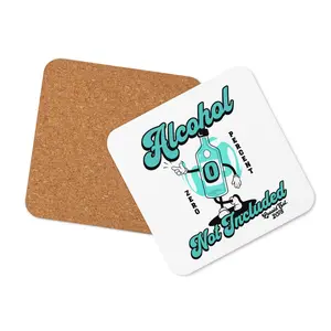 No Alcohol included Cork-back Coaster
