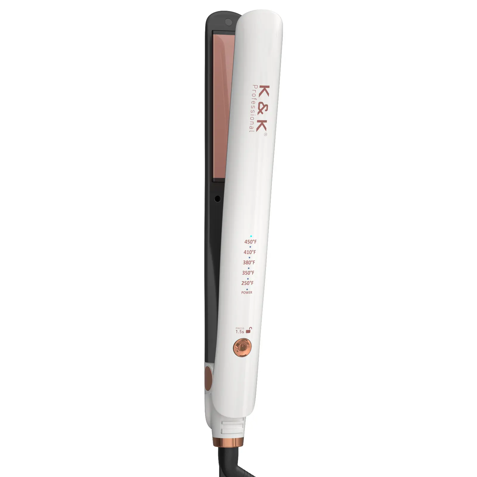 K&K Wide Hair Straightener Iron, Ceramic Tourmaline Coating 1.5 Inch Flat Iron for Long Hair, Professional Keratin Therapy Straighteners for Less Frizz, Shinier & Smoother Hair, Hair Styling Tools Titanium