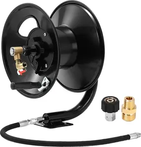Retractable Hose Reel for Pressure Washer, 100 FT Heavy-Duty Steel Reel, Compatible with Power Washer Tools, Pumps and Plumbing Accessories fathersdaygift