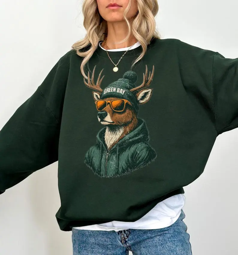 Green Bay Mascot Football Sweatshirt: Vintage Game Day Fan Apparel