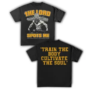 Lord Spots Me God Gym Graphic Acid Washed T-Shirt - Vintage 1990s Streetwear