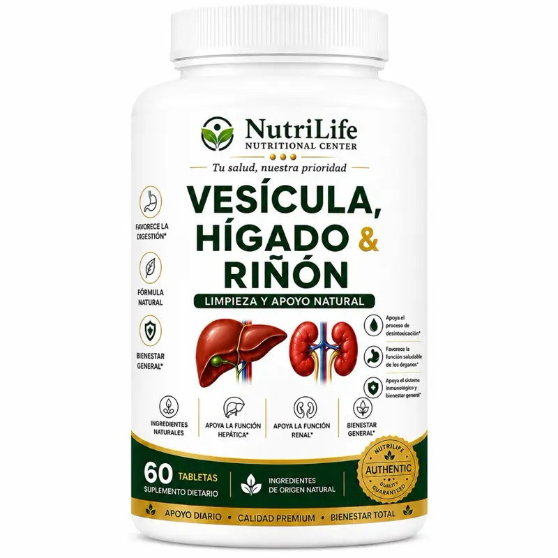 Vegetarian Gallbladder, Liver & Kidney Support Herbal Supplement - Natural Herbs Organ Support, Unflavored Natural Detox Cleanse, 60 Tablets
