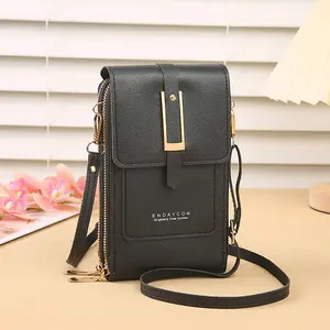 Transparent touch screen vertical mobile phone bag, simple crossbody small bag, fashionable loose change storage bag, Lightweight crossbody bag, Lightweight Shoulder Bag