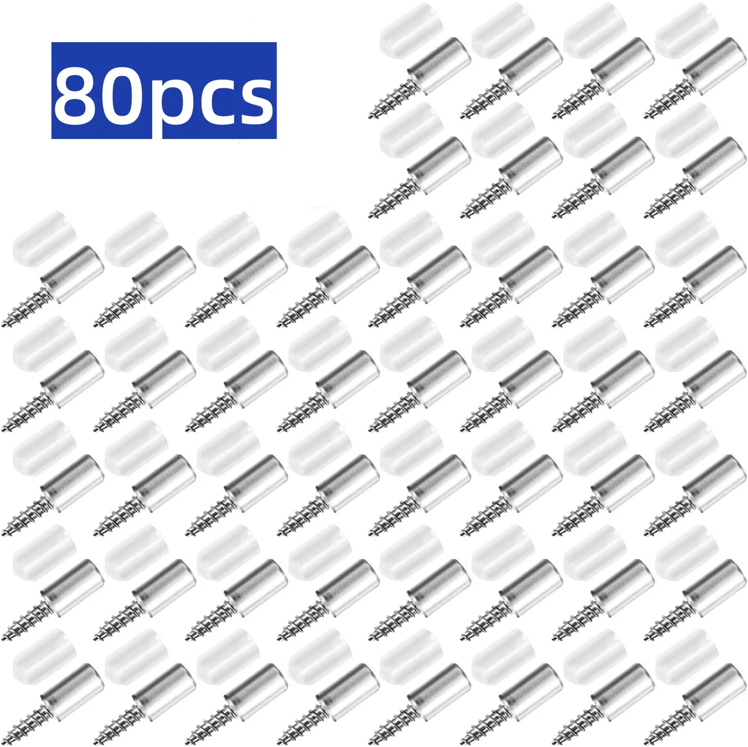 80-Piece Self-Tapping Metal Shelf Pins with Non-Slip Plastic Sleeves, Easy-Installation Cabinet Laminate Supports, Adjustable Shelf Pegs for Kitchen & Bookcase Furniture, Shelves