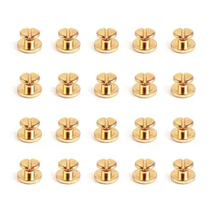 20Counts/Set metal binding screw and rivet set, special staples for leather craft belts, wallets, and photo albums, DIY craft tool set, heavy-duty metal reinforcement fasteners, multi-functional desktop calendar and menu fixing accessories.