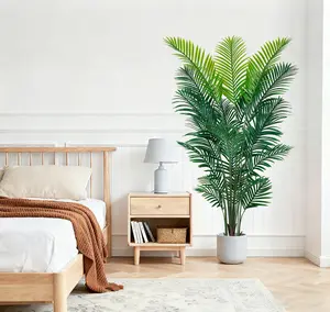 4/5/6 Ft Artificial Brown Palm Tree, Home Decor, Artificial Silk Tropical Palm Tree with Pot, Suitable for Indoor Outdoor Home Living Room Office Porch Garden