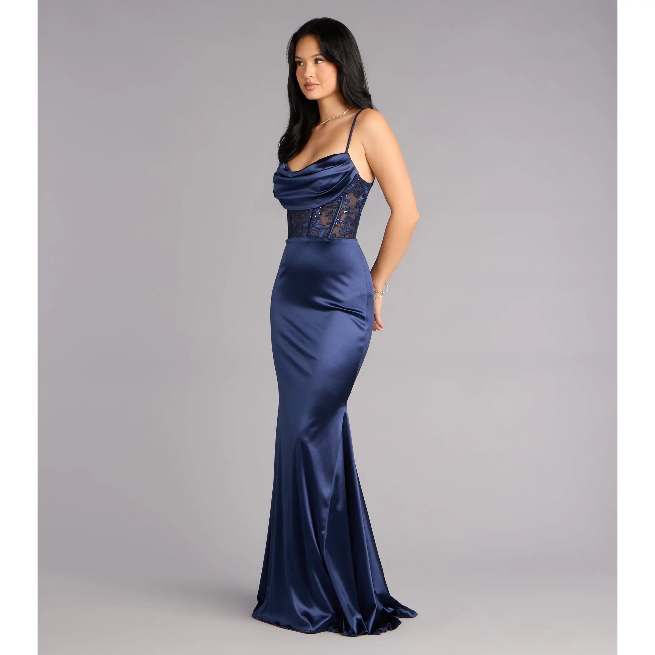 Gigi Satin Sequin Lace Formal Dress - TikTok Shop Gigi Satin Sequin Lace Formal Dress - TikTok Shop