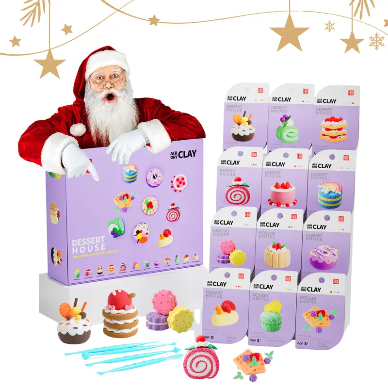 Kids' Air Dry Clay Starter Kit - Safe, Non-Toxic Super Light DIY Modeling Clay with 4 Tools, Tutorial Cards, 12 Styles, Play, Reshape & Reuse, Educational Arts & Crafts Toy Gift for Boys & Girls (Birthday, Christmas)