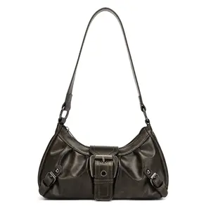 2026 New Viral Shoulder Bag - All-Match PU Leather Underarm Tote for Cool Girls, Aesthetic Small Handheld Bag for Streetwear OOTD