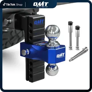 Orion Motor Tech Adjustable Trailer Hitch, 18,500 lbs Heavy Duty Dual Ball Mount, Fits 2" & 2.5" Receiver, 6"/8" Drop, Anti-Theft Locking Pins, No-Rattle Tow Hitch #TikTokShopStockUp