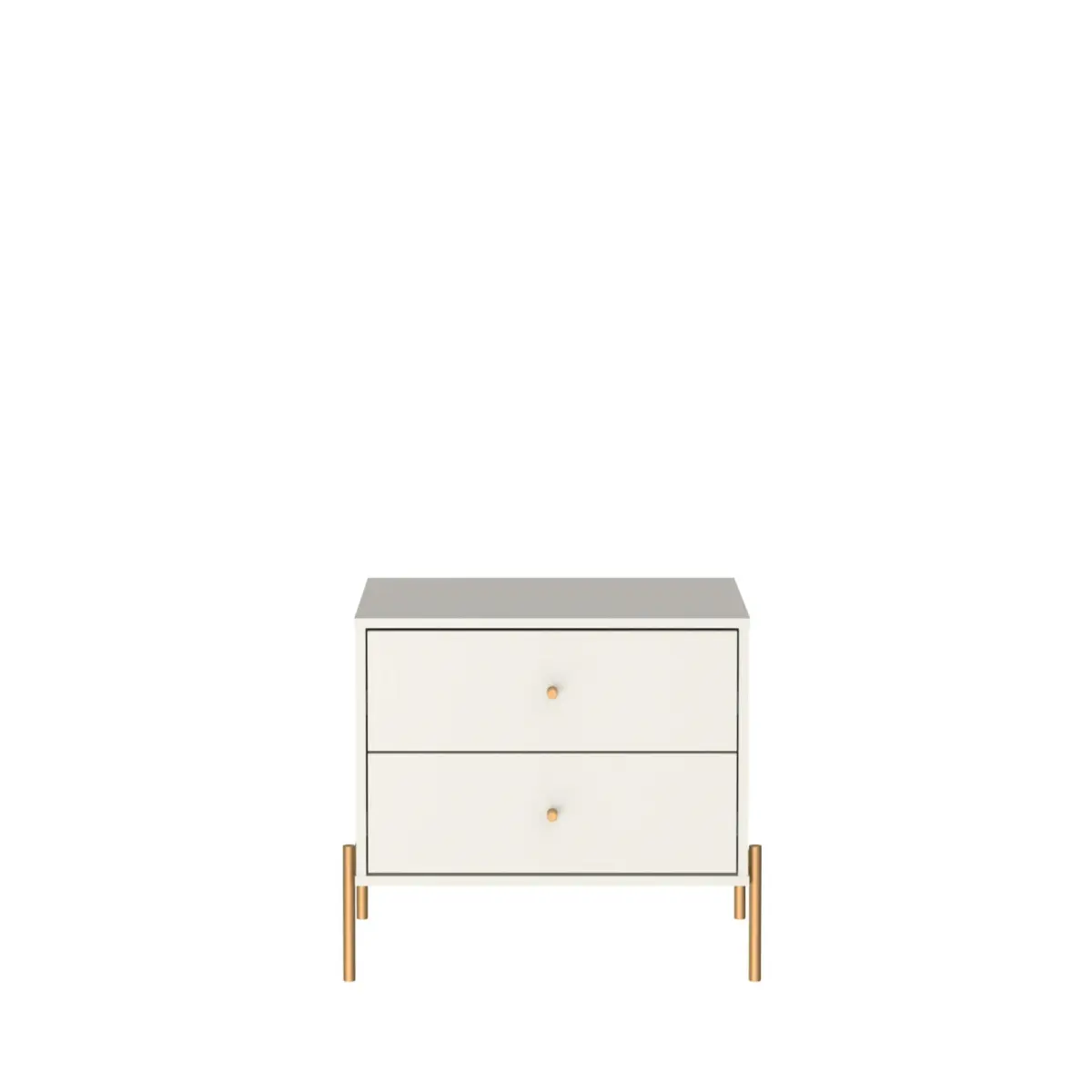 Manhattan Comfort 51353 Jasper Nightstand with Steel Gold Legs - Off White