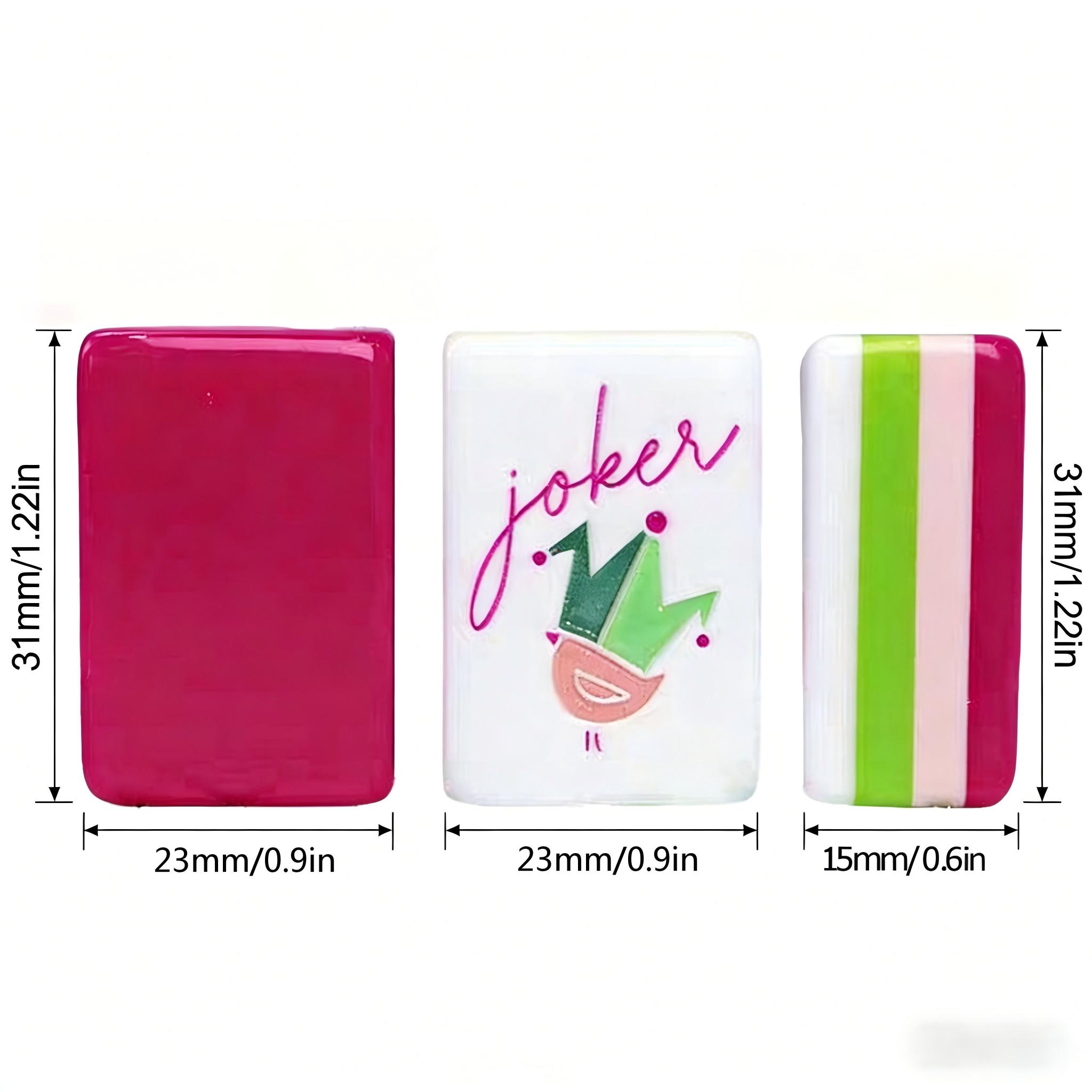 Premium Rose Red Acrylic Mahjong Set Luxury Crystal Tiles for Home Use Gift Giving Professional Hand Shuffled Game Night Family Entertainment Durable Travel Friendly Casino Style Complete Accessories. mahjong fun Pattern B