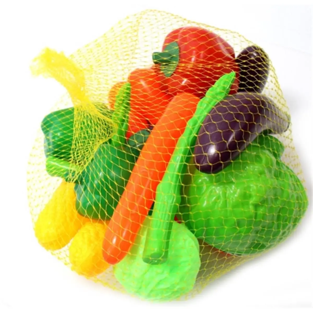 AZ Trading & Import PS623 Lightweight Small Animal Vegetable Toy Playset - Bag of 20 Bright, Colorful Faux Vegetables (Asparagus, Cabbage, Lettuce, Tomatoes) for Creative, Imaginative Kid Entertainment, Bag Of Vegetables