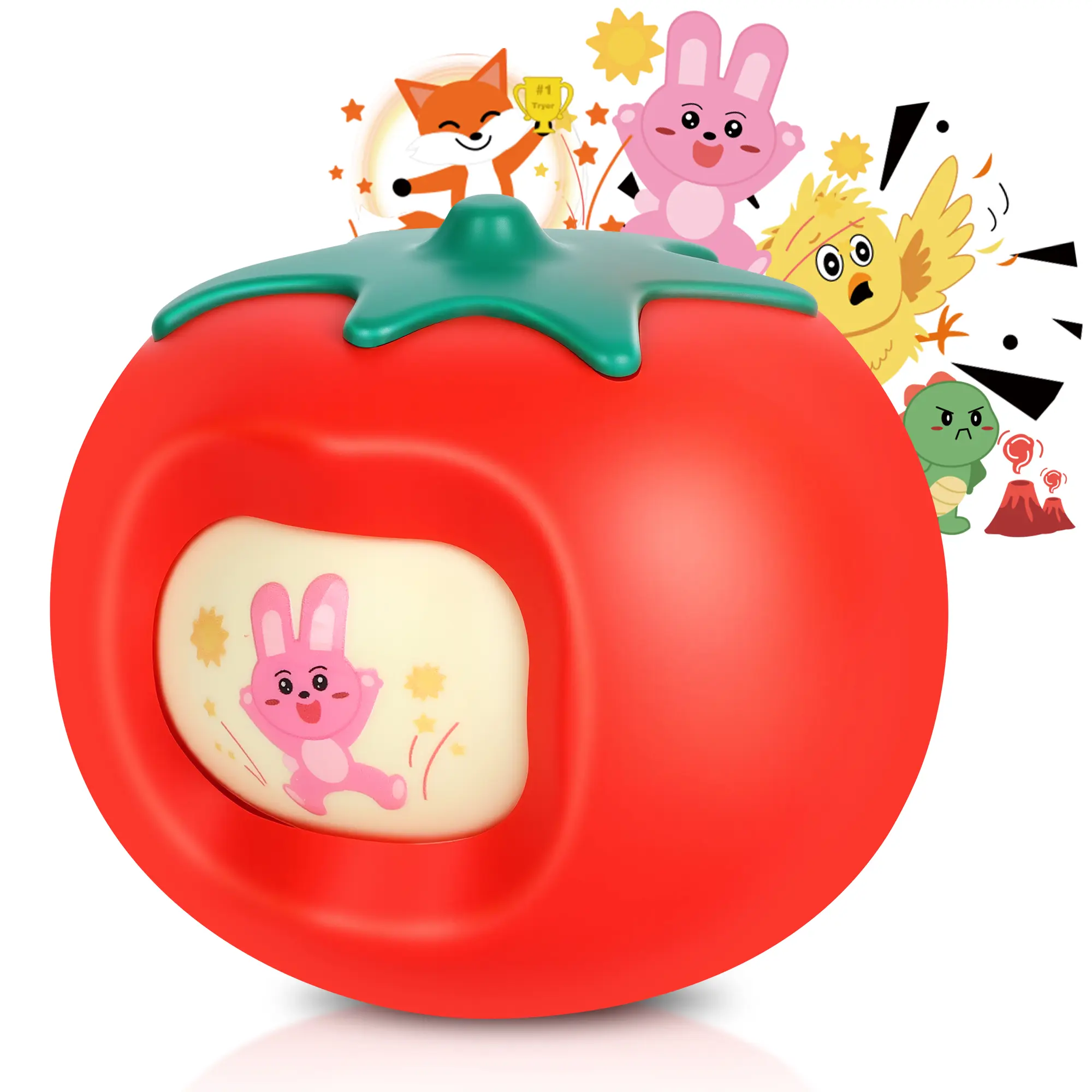 Gifts for Kids Toddler Sleep Aid Toy, Tomato Face Audio Player with 200+ Bedtime Stories & Lullabies, Emotion Soother, Bluetooth Speaker, High Transmission Rate Long Playtime High Transmission Rate Tws Pairing Mode