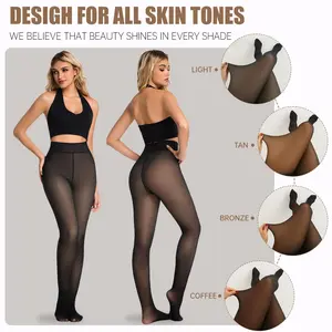 Womenswear, Fleece Lined Tights Sheer Women - Fake Translucent Warm Pantyhose Leggings Sheer Thick Tights  Comfortable Elastic Fabric Slim Fit