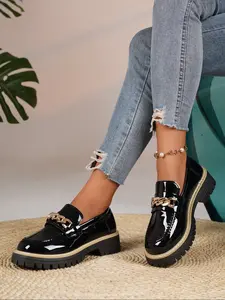 Women's New Vintage Versatile Deep Vamp Thick Sole Wide Width Loafers, Casual Single Shoes, Daily Wear Shoes, Comfortable and Stylish Footwear, Affordable Loafers