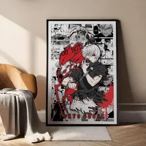 [Sale off up to 65%][Free Ship][No Frame] Manga Anime Poster Japanese Wall Art ,Tokyo Ghoul Anime Unframed Print, Ken Kaneki Japanese Manga Artwork Wall Decor, Vintage Minimalist Retro Aesthetic, Gift for Anime Fan 11