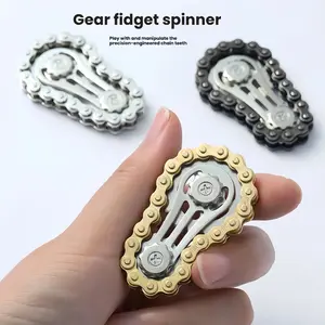 Gear chain fidget spinner, stress relief toy, metal spinning top, bicycle chain spinning top