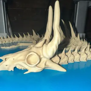 3D Printed Skeleton Dragon - Detailed Model with Spines and Skull Design