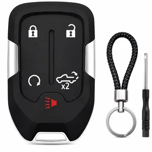 Key Fob Shell Case Replacement for Chevy Silverado 1500 2500HD 3500HD 2019 2020 2021 2022, GMC Sierra 1500 2500HD 3500HD 5 Button Keyless Entry Remote Smart Key Cover