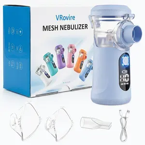 Blue Portable Handheld Inhaler Nebulizer, Rechargeable Portable Mesh Nebulizer, Handheld Mesh Atomizer Holder for Adults & Children, Quiet Operation