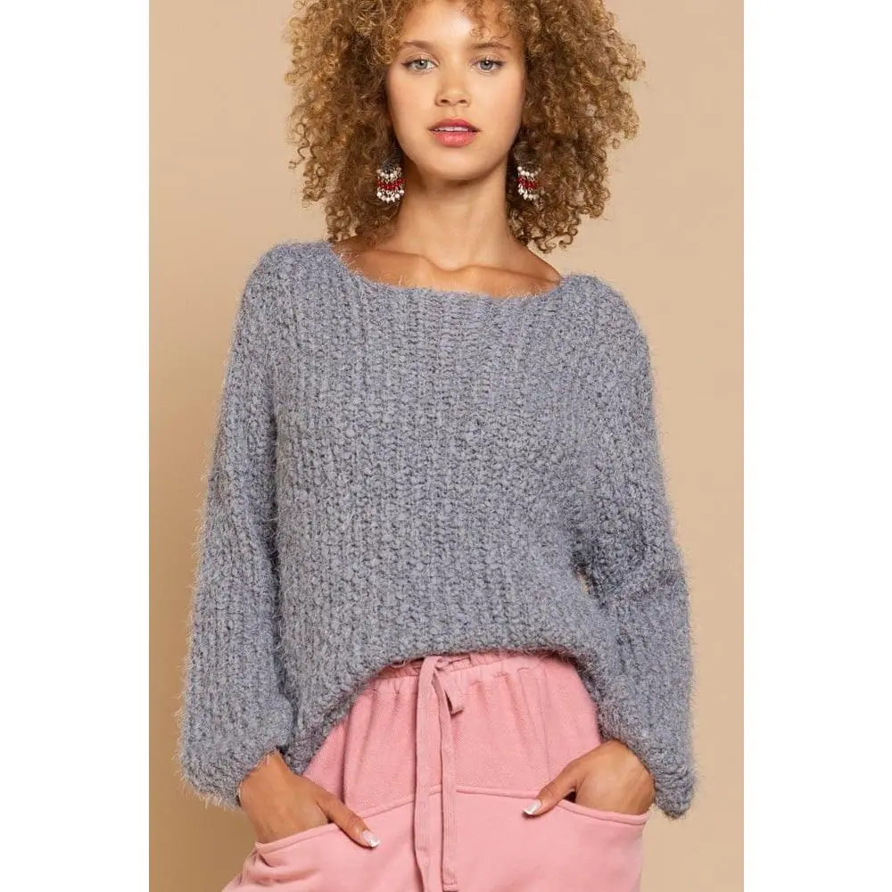 Wide Neck Alpaca Sweater PLUS