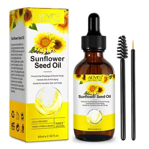 Aliver Sunflower Seed Oil Hair & Skin Care Duo, Natural Haircare Formula, Nourishes Scalp, Relieves Itching, Moisturizes Sensitive Skin, Multi-Functional Essence Oil