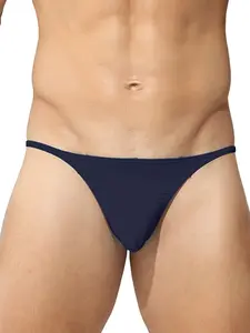 1 Piece Men's Thong, Hip Lifting Fashion Plain Hollow Out, Narrow Elastic Waist, Stretchy Soft Comfort Design, Bikini Style Underwear, Casual Elegant Underwear