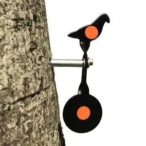 Metal Target Tree Shooting Post Rotating with Accessories, Pigeon in Black or Red, Ideal for Shooting Practice, Durable and Reliable