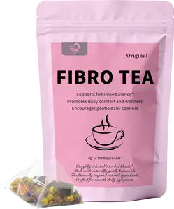 Hiberbs Fibro Tea, 10 Teabags, Herbal Tea for Women Daily Wellness, Organic Herbal Blend with Brown Sugar & Flos Lonicerae, Caffeine-Free