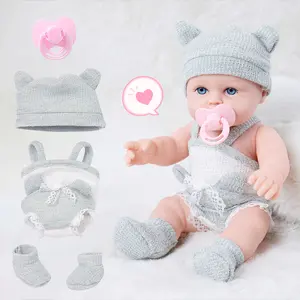 DEARBEI 12 inch simulation doll and clothing set, including clothes, pacifiers, dolls, cute baby dolls, girls' toys, suitable for dress up games, great birthday gifts, and party game gifts