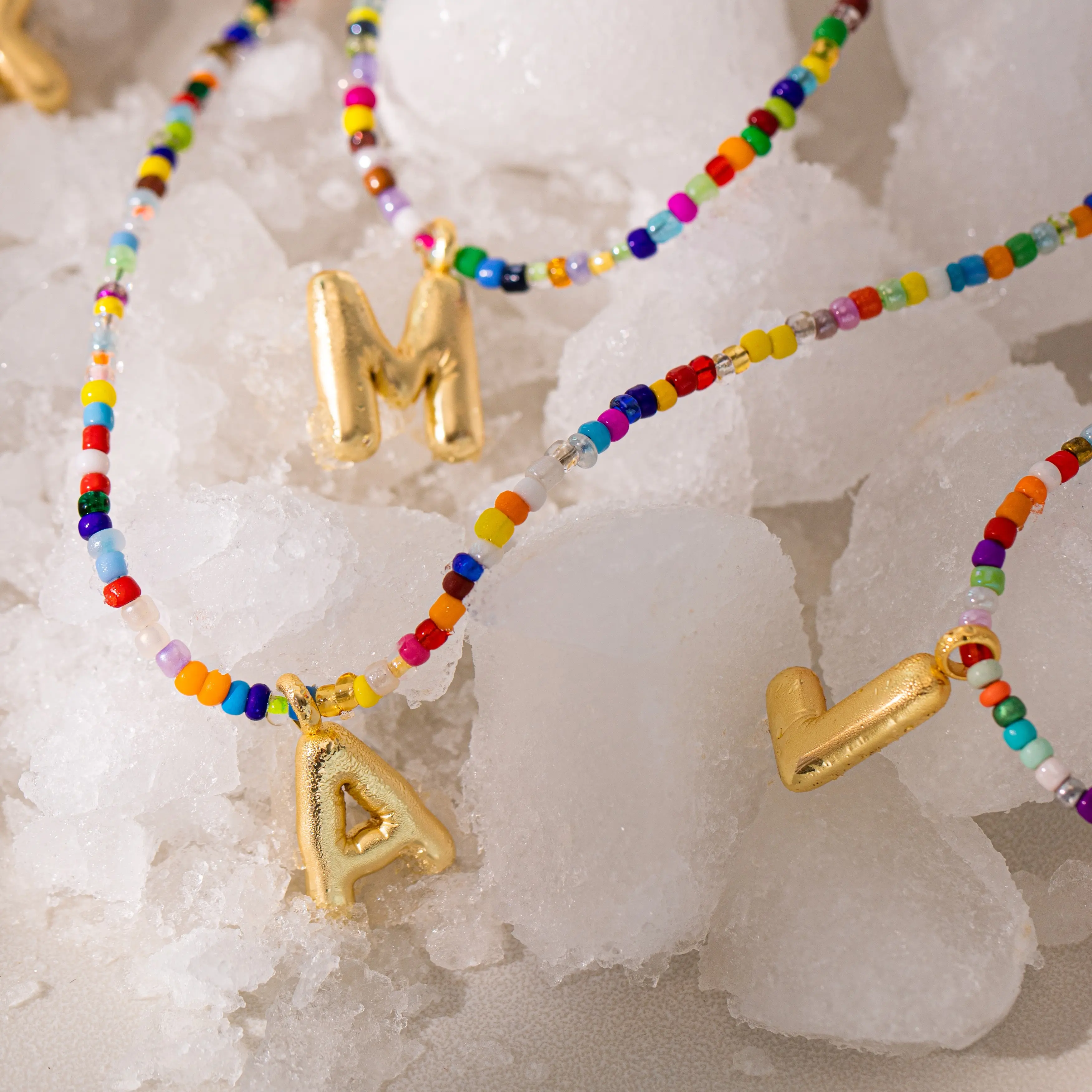 VRIUA Colorful Letter Chocker for Women & Girls Bubble Initial