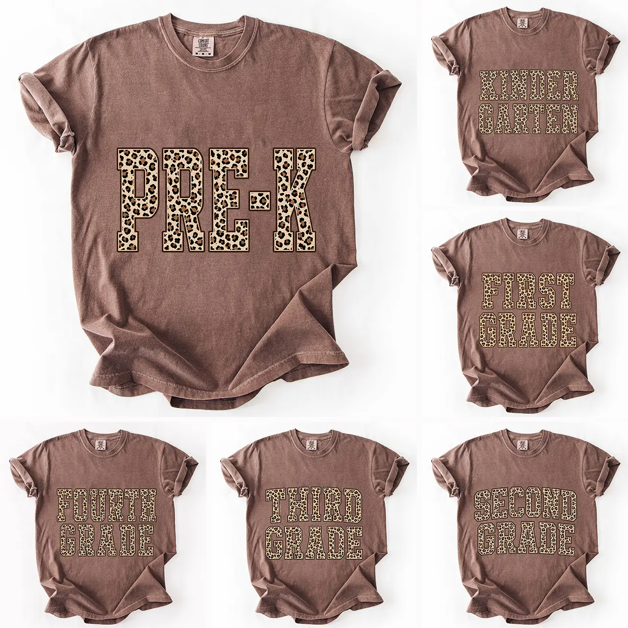 Comfort Colors Leopard Grade Shirt, Pre-K Teacher Shirt, Kindergarten Shirt, First Grade Tee, Second Grade Shirt, Third Grade Shirt, Fourth Grade Teacher Tee, Fifth Grade Shirt, Back To School Shirt, Preschool Crew, Teacher Gift, Back To School Gift