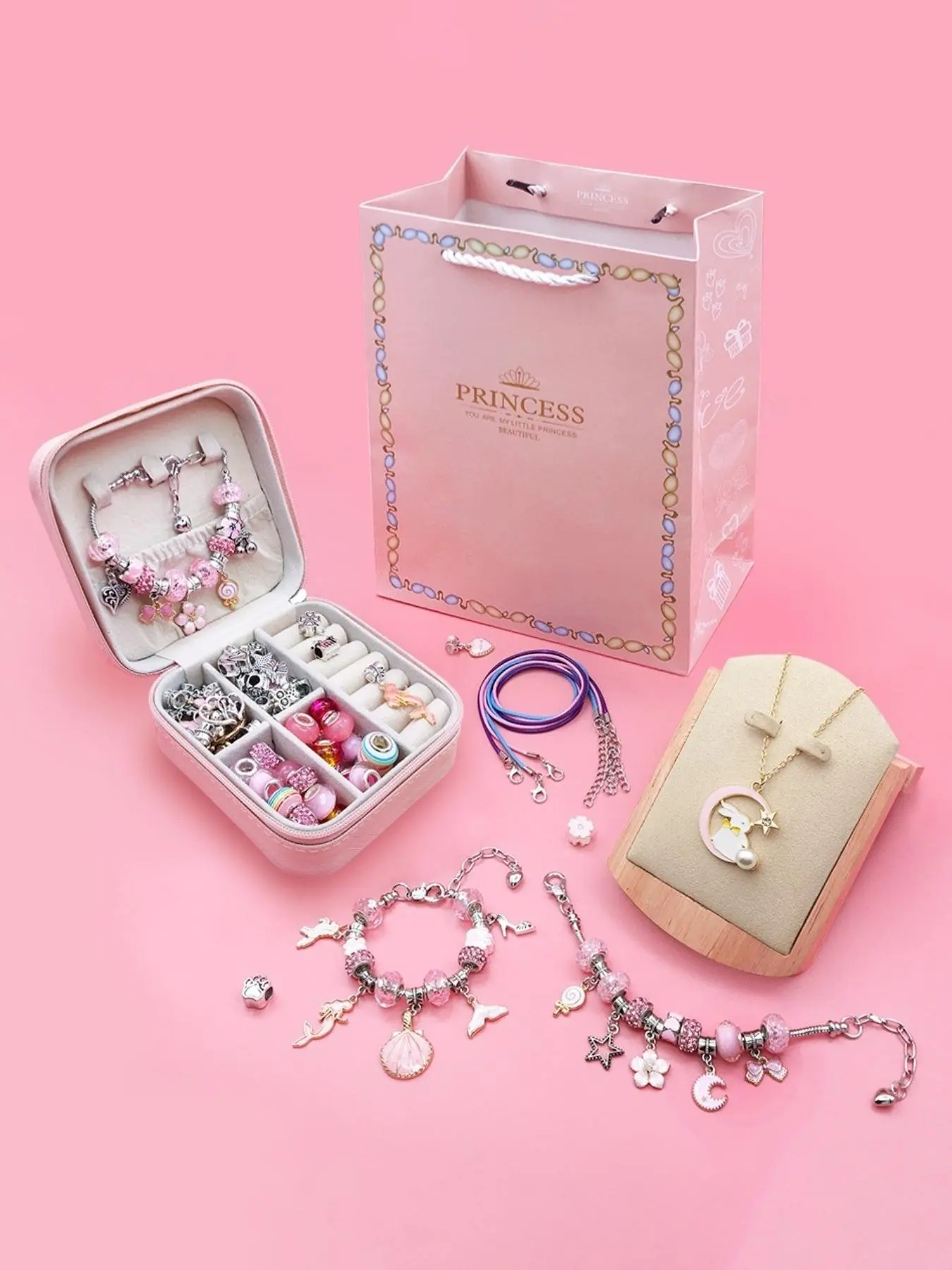 2024 New Style Diy Jewelry Making Kit, Diy Jewelry Making Beads Charms Accessories for Bracelet & Necklace, Fashion Accessories for Women & Girls As Anniversary Gift, Beads Set, Handmade Jewelry, Unique Gifts for Women