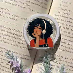 Beautiful Girl Phone Grip – Chill Music Vibes Aesthetic Design, Cute Phone Accessory For Relaxed Everyday Style