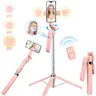 Aluminium Alloy Auto Face Tracking Selfie Stick Tripod with Fill Light, 360° Rotation, Gesture Control, Bluetooth 0.1s Instant Pairing, 70.9" Extendable Detachable Silicone Clip, Remote, for iPhone, Android Smartphone, Vlogging TikTok Recording